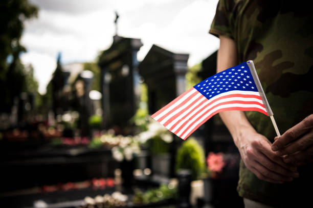 istock Soldier standing at cemetary- Coronavirus 1219941212