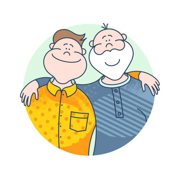 Ilustración de Día De Padres Un Padre Anciano Y Un Hijo Adulto Atractivos Personajes De Dibujos Animados Ilustración Dibujada A Mano y más Vectores Libres de Derechos de Hombres mayores - iStock Ilustración de Día De Padres Un Padre Anciano Y Un Hijo Adulto Atractivos Personajes De Dibujos Animados Ilustración Dibujada A Mano y más Vectores Libres de Derechos de Hombres mayores - iStock