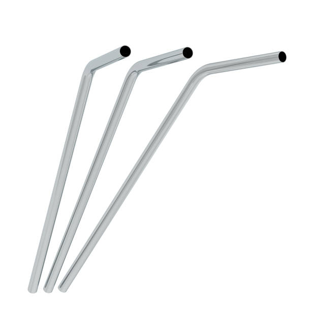 istock Metallic straw to use instead of plastic one 1219943000