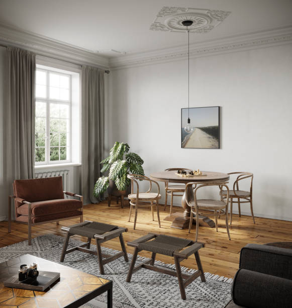 istock 3D rendering of a small playing table in a living room 1219943651