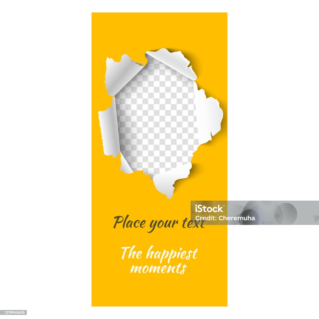 Paper Hole Frame Pink Web Banner Insta Stories Background For Sociale Network Torn Tear ...