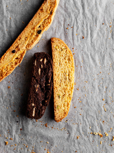 istock Biscotti,  Dark chocolate biscotti cookies, Sweet cantuccini biscuits, pistachio biscuits 1219946976