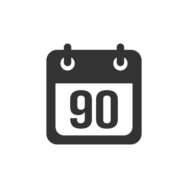 Three Months Icon Stock Illustration - Download Image Now - Number 90, Day,  Time - iStock