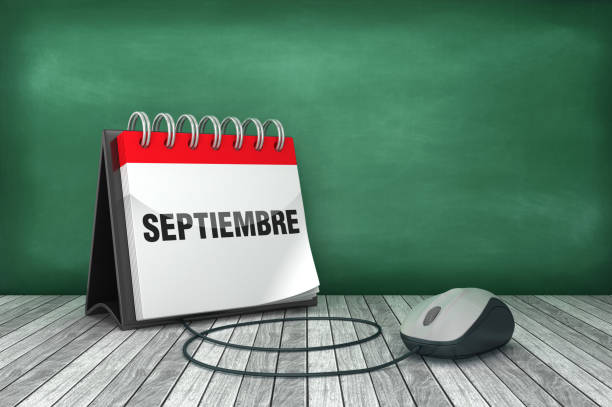 istock SEPTIEMBRE Calendar with Computer Mouse - Spanish Word - 3D Rendering 1219949804