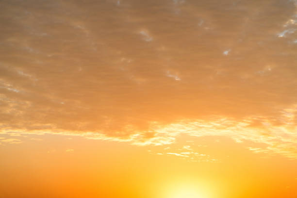 Golden sky at sunset.