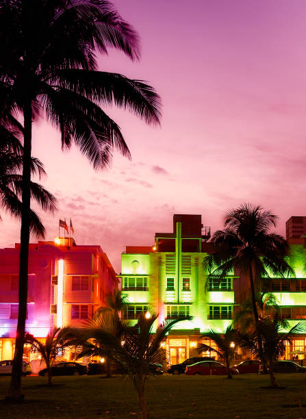 istock Ocean Drive at sunset. Miami Beach. 1219951907
