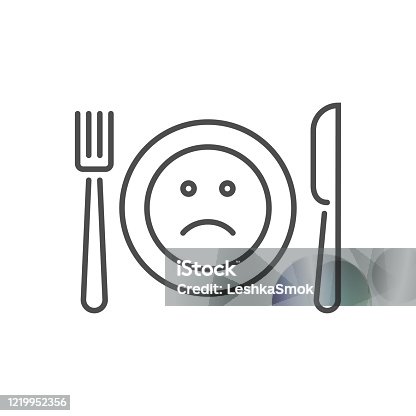 istock Loss of appetite related vector thin line icon 1219952356