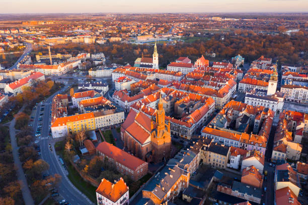 istock Aerial view of Kalisz at sunset 1219952637