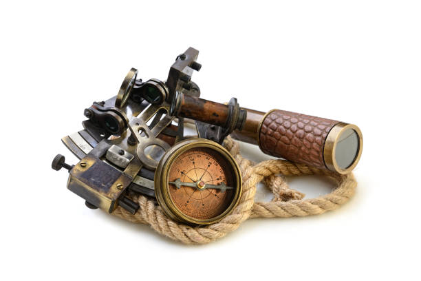 istock Nautical equipment on the white background 1219953954
