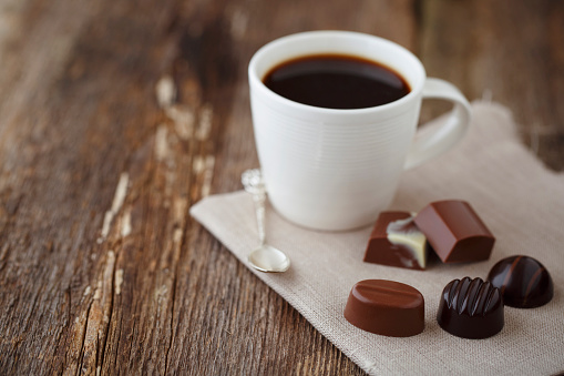 chocolate and a cup of coffee