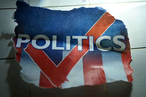 close up shot of word politic