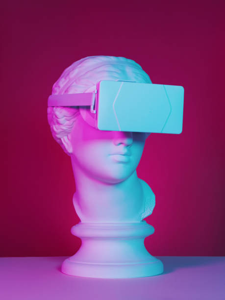 istock Greek Goddess wearing VR headset 1219957225