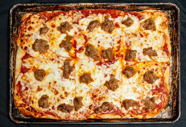 Sausage Pizza stock photo