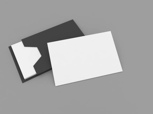istock Business card blank mockup on gray background. 1219962204