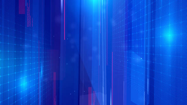 Breaking news 3D rendering Virtual set studio for chroma footage