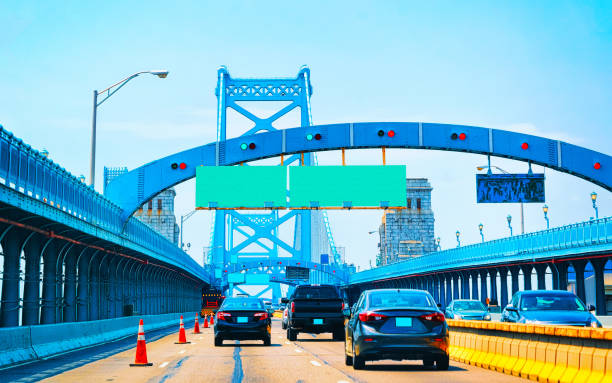 istock Cars on Benjamin Franklin Bridge in New Jersey 1219965780