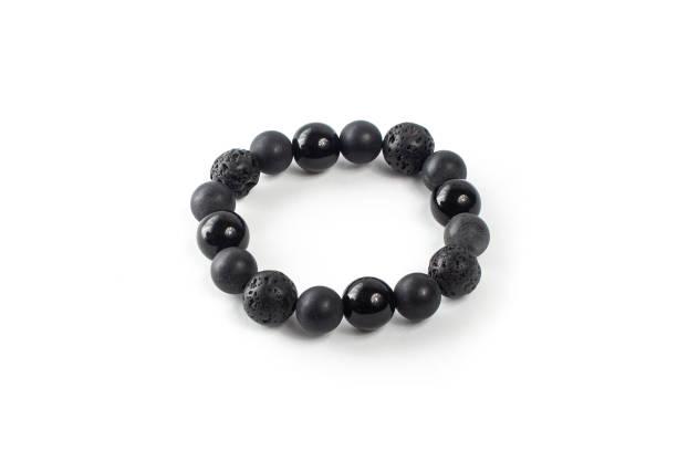 istock black shungite bracelet with solidified lava on a white background isolate 1219968159