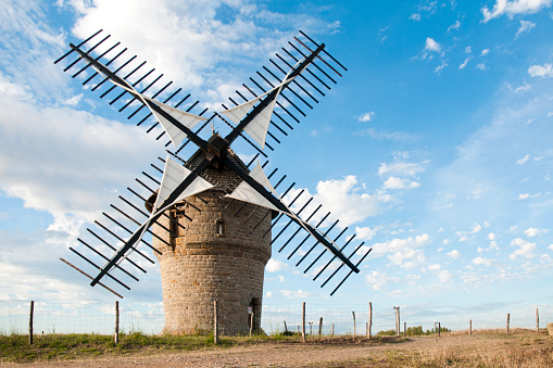 Moulin de la Falaise in Batz sur Mer in Brittany is a beautiful wind mill. It always produce flour.