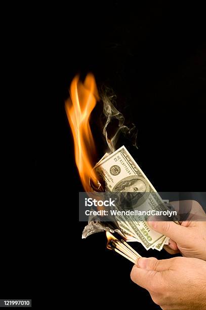 Money Up In Smoke Stock Photo - Download Image Now - Burning, US Currency, American One Hundred Dollar Bill