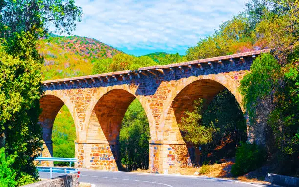 Photo of Road and aqueduct in Carbonia Iglesias province Sardinia
