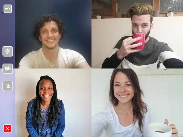 istock Friends happy moments in video call 1219974097