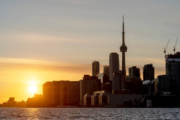 istock Toronto skyline at sunset - stock photo 1219981624