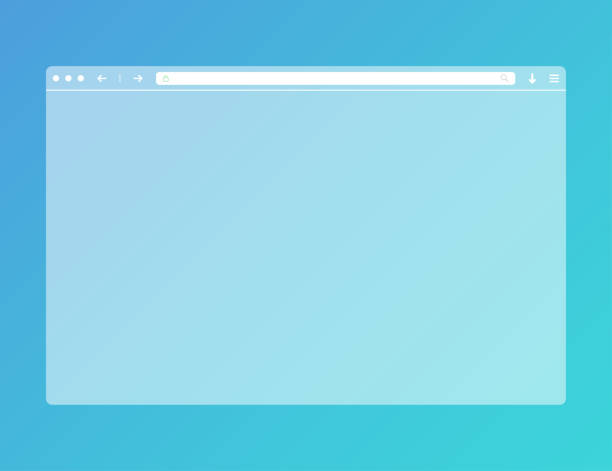 transparentes webbrowser-mockup in modernem flachdesign. computer-leervorlagenrahmen. isoliertes design. vektor eps 10 - browser internet web page window stock-grafiken, -clipart, -cartoons und -symbole