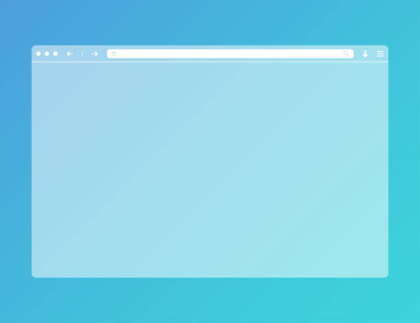 현대 평면 디자인투명 한 웹 브라우저 모형. 컴퓨터 빈 템플릿 프레임입니다. 격리된 디자인. 벡터 eps 10 - browser window stock illustrations