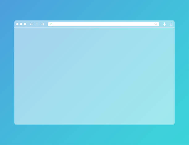 ilustrații de stoc cu machetă transparentă a browserului web în design plat modern. computer gol cadru șablon. design izolat. vector eps 10 - www