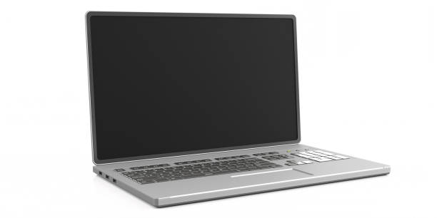 istock Laptop with blank screen isolated on white background. 3d illustration 1219984078