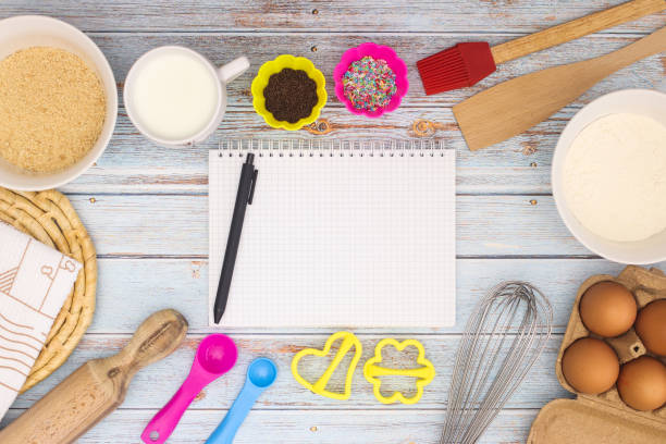 istock Cooking groceries for baking and making cookies on the kitchen table 1219985642