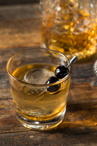 istock Boozy Bourbon Old Fashioned with Maraschino Cherries 1219990507