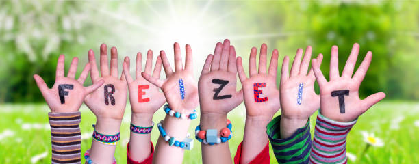 istock Children Hands Building Word Leisure Means Leisure, Grass Meadow 1219990524
