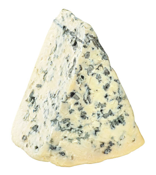 istock Wedge of full fat soft blue cheese isolated on a white background 1219992035