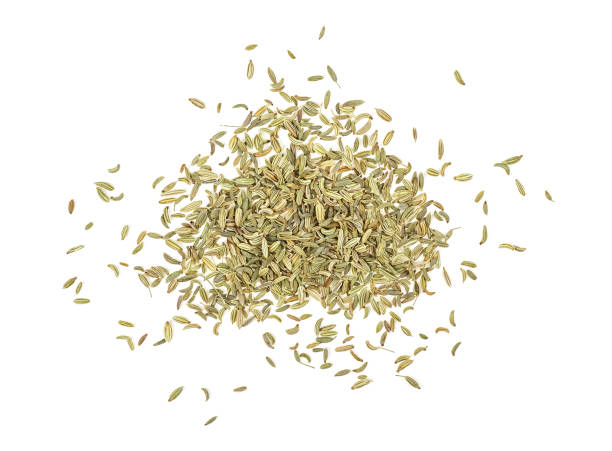 istock Fennel seeds isolated on a white background, top view. 1219992036