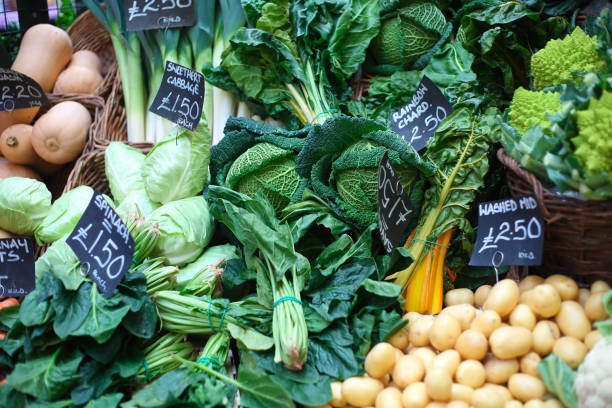 Vegetables on the street market stock photo
