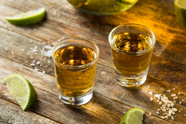 istock Alcoholic Reposado Tequila Shots 1219995579