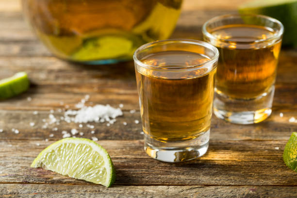 istock Alcoholic Reposado Tequila Shots 1219995683