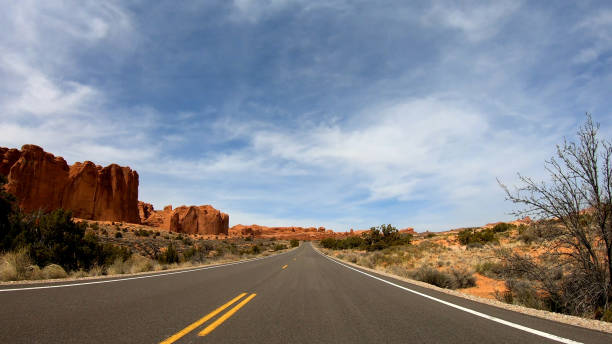 istock Drive through Snow Canyon in Utah 1219997209