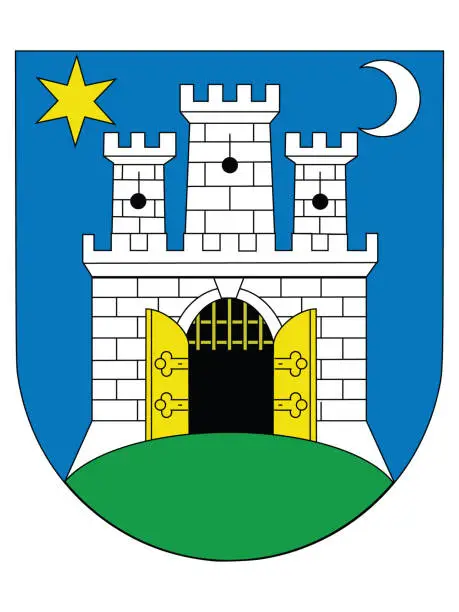 Vector illustration of Coat of Arms of the City of Zagreb