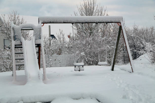 istock The playground was covered with fresh snow 1219997426