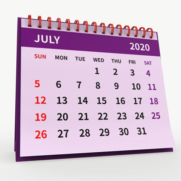 istock Standing Desk Calendar July 2020, color page 1219998742