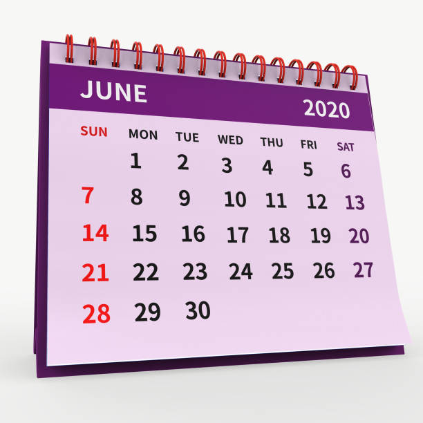 istock Standing Desk Calendar June 2020, color page 1219998745