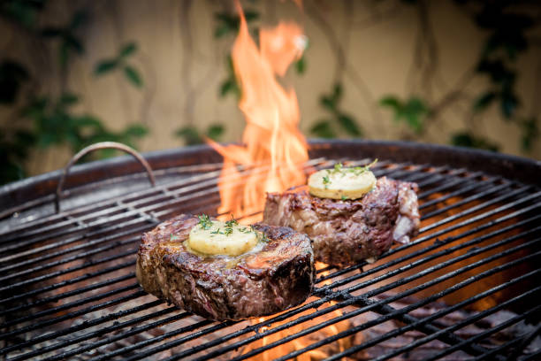 Rump Steaks on the open fire