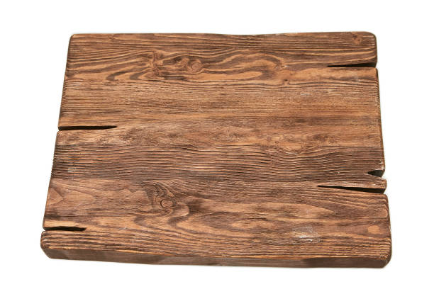 istock Kitchen cutting board made of natural dark wood. Isolated 1220001643