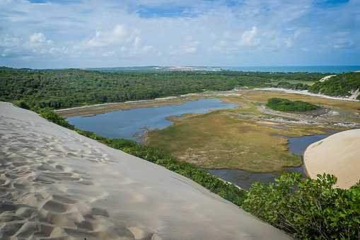 Genipabu is a beach with a complex of dunes, a lagoon and an environmental protection area (APA) located close to Natal, one of the most famous post-cards of the Rio Grande do Norte Brazilian state.