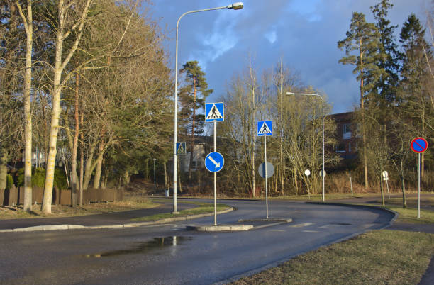 Rain clouds over the suburbs, the streets are wet, Finland