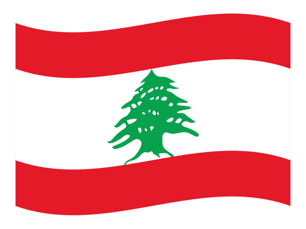 ilustrações de stock, clip art, desenhos animados e ícones de wave flag of lebanon - lebanese flag