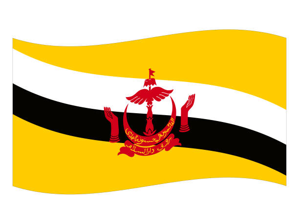 ブルネイの波旗 - brunei flag点のイラスト素材／クリップアート素材／マンガ素材／アイコン素材