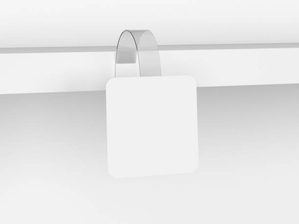 istock Blank wobbler tag on a market shelf mockup 1220004692